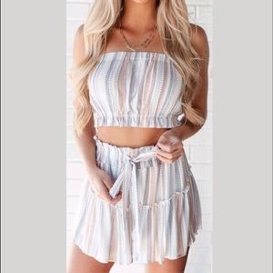 American Threads Boho Striped Two Piece Set